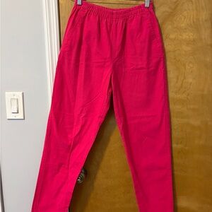 Bright Hot Pink Elastic Waist Pants